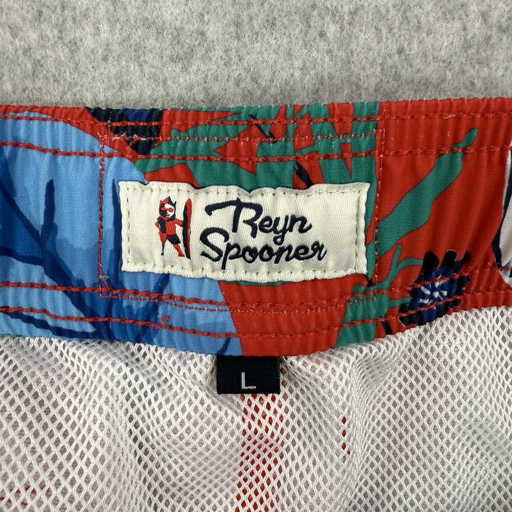 Reyn‎ Spooner Shorts Mens Large Red Floral Bamboo Blend Swim Trunks Hawaiian - Picture 7 of 13